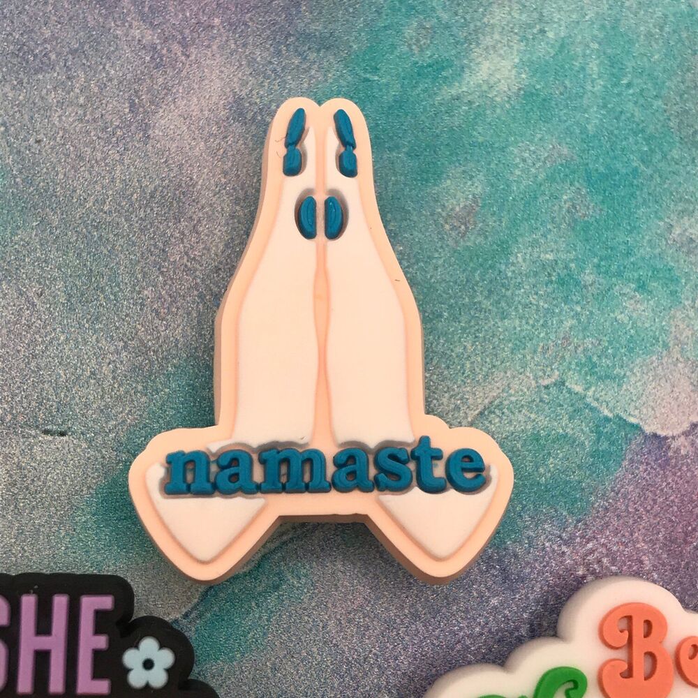 Shoe Charm Set Namaste Motivational Quotes Mushrooms - Picture 2 of 7